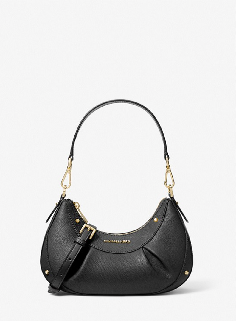 MICHAEL KORS Petit sac porte epaule Enzo en cuir graine Noir