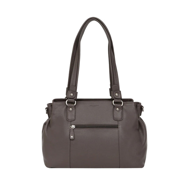 HEXAGONA Sac porté épaule 2 anses - Cuir de vachette grainé