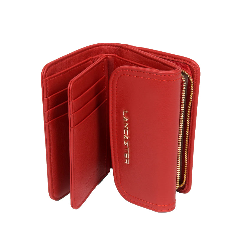 Portefeuille Cuir Porte Monnaie Lancaster Rouge Femme Portefeuille