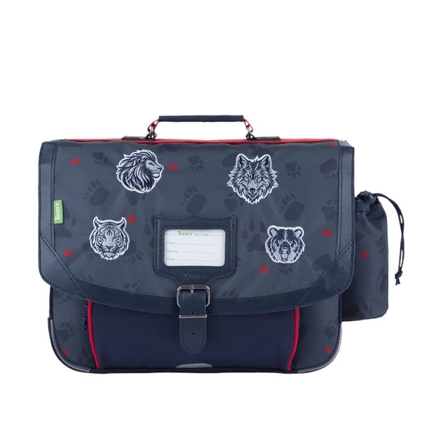 TANN'S Cartable Mathys gris 38cm poche gourde