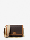 Michael Kors Petit sac à bandoulière convertible Freya en cuir grainé Noir doré