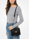 Michael Kors Petit sac à bandoulière Greenwich en cuir saffiano Noir/doré
