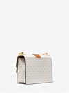Michael Kors Petit sac à bandoulière Greenwich en cuir saffiano Vanille/Noisette
