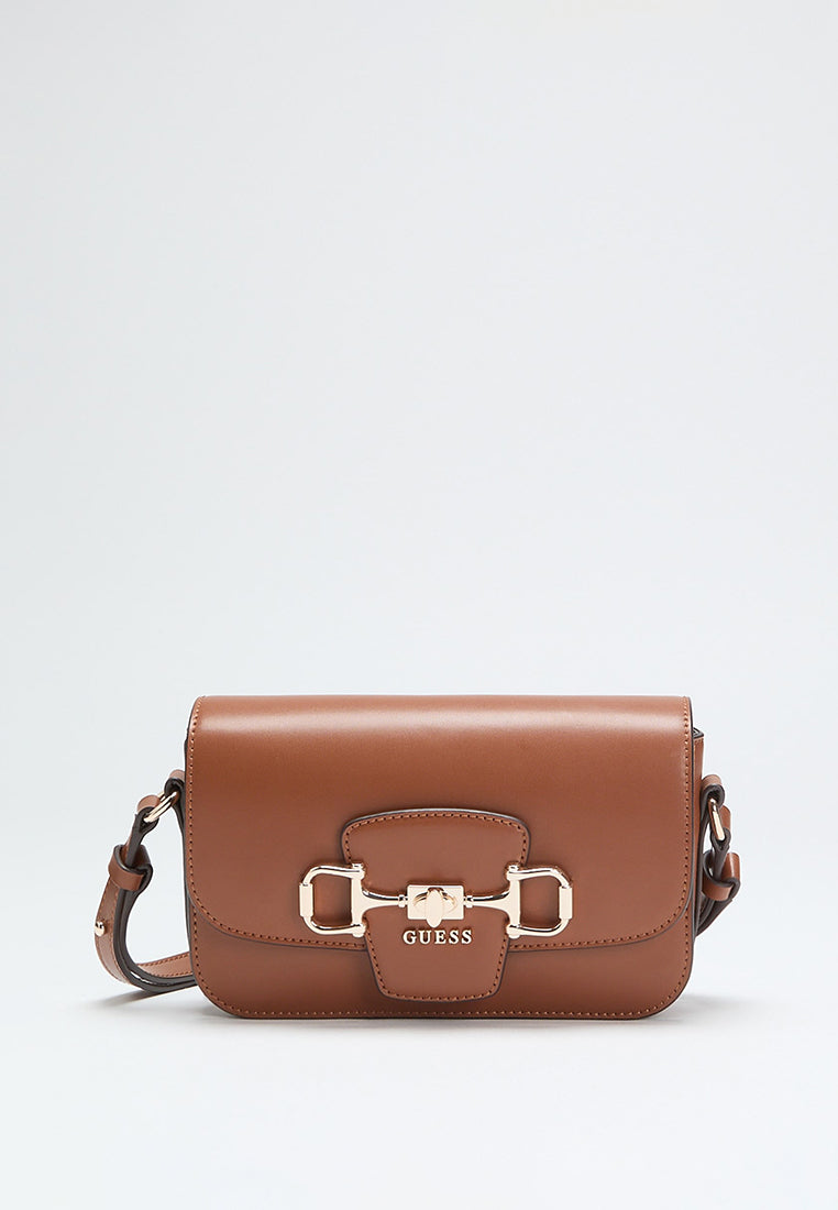 Marron - GUESS Sac à bandoulière Janie Convertible Xbody