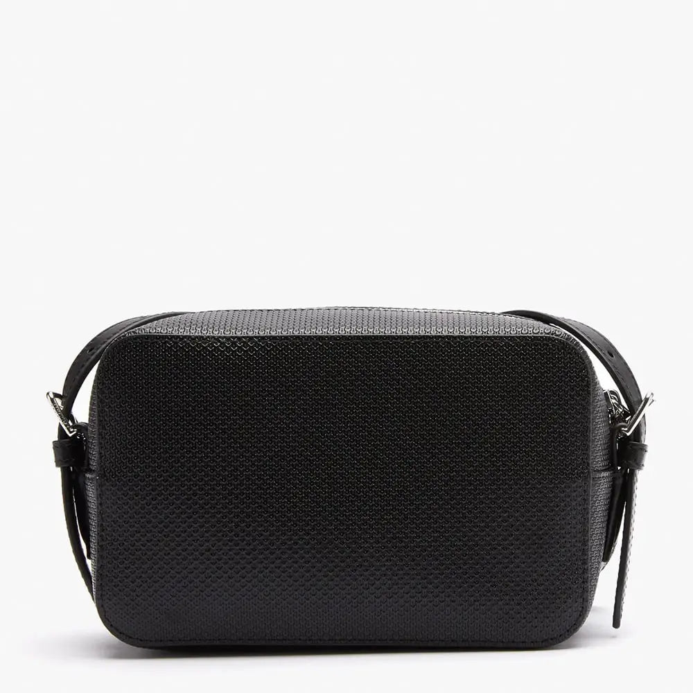 LACOSTE PETIT SAC À BANDOULIÈRE UNISEXE CHANTACO ZIPPÉ EN CUIR PIQUÉ
