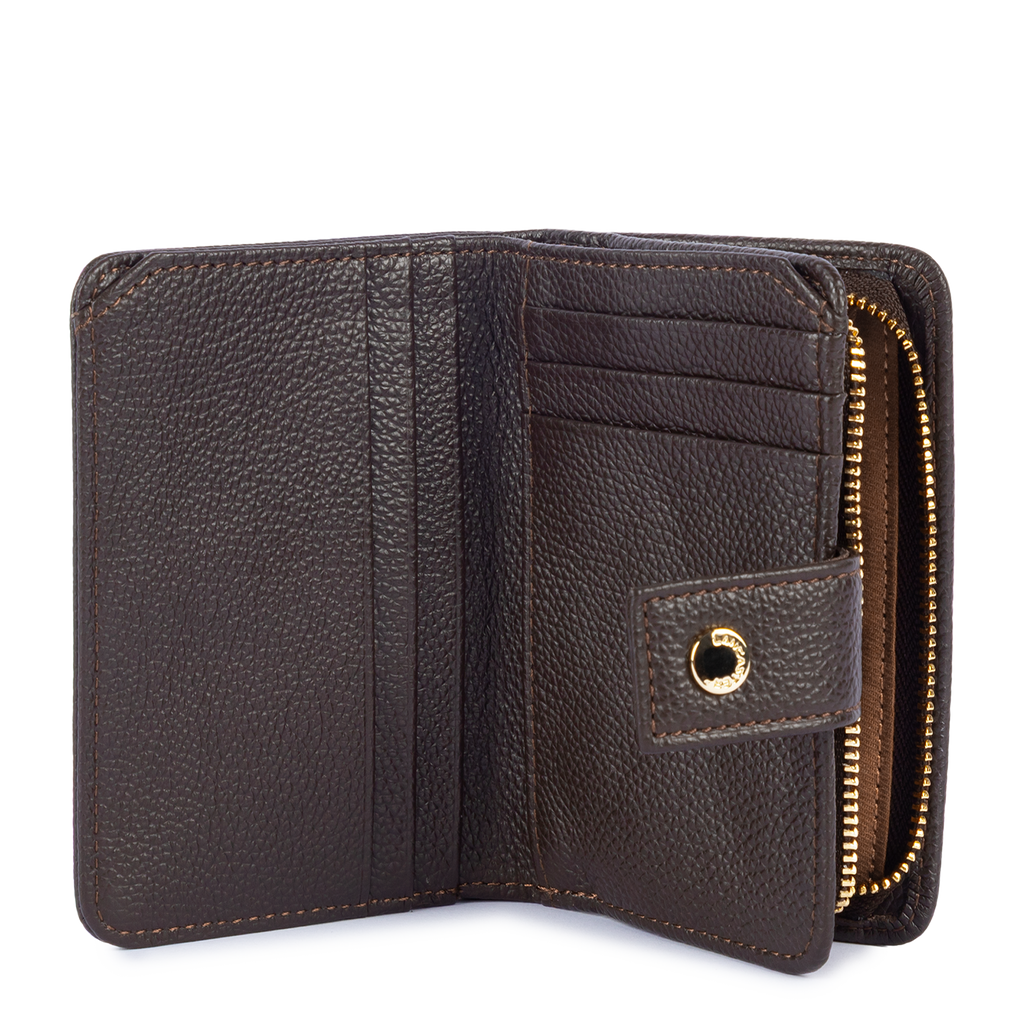 Marron Foncé - LANCASTER Portefeuille Avec Pression Milano Ana