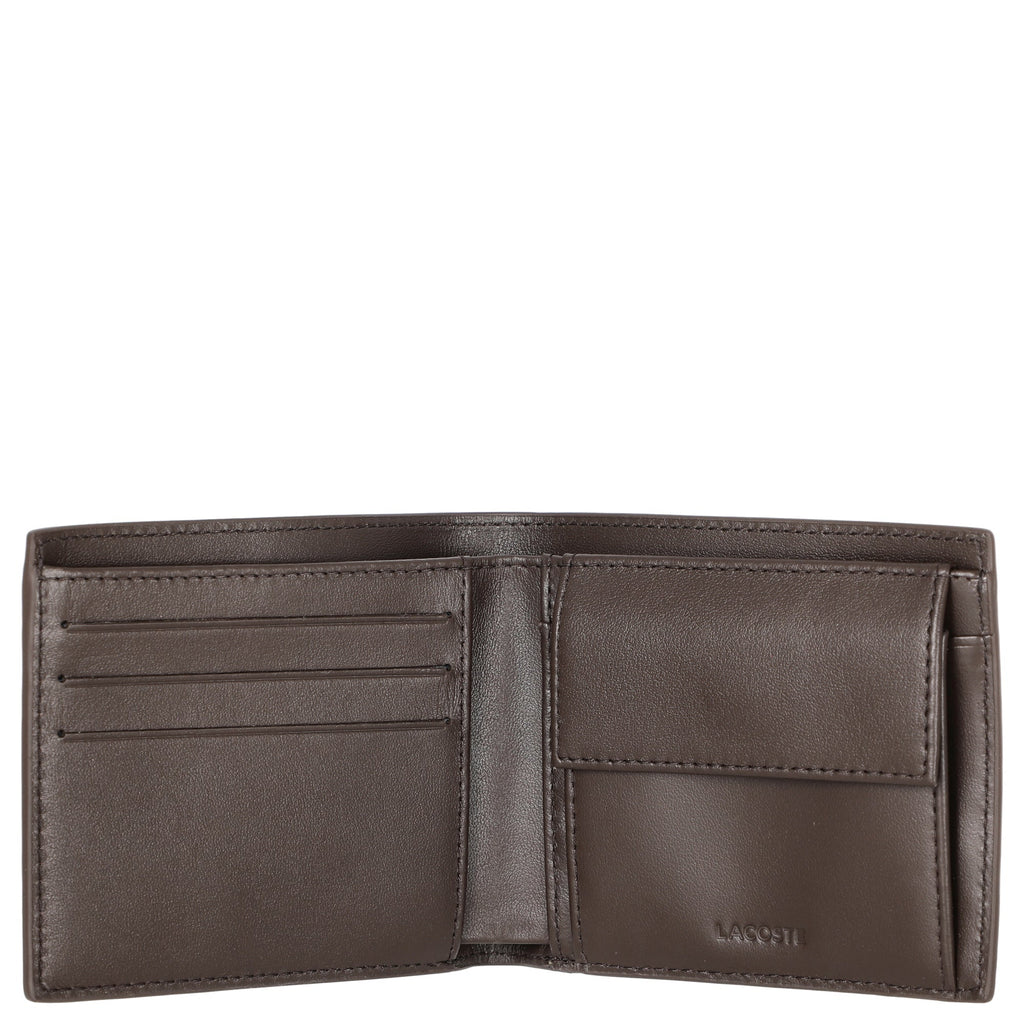 Marron - LACOSTE Portefeuille moyen FG en cuir