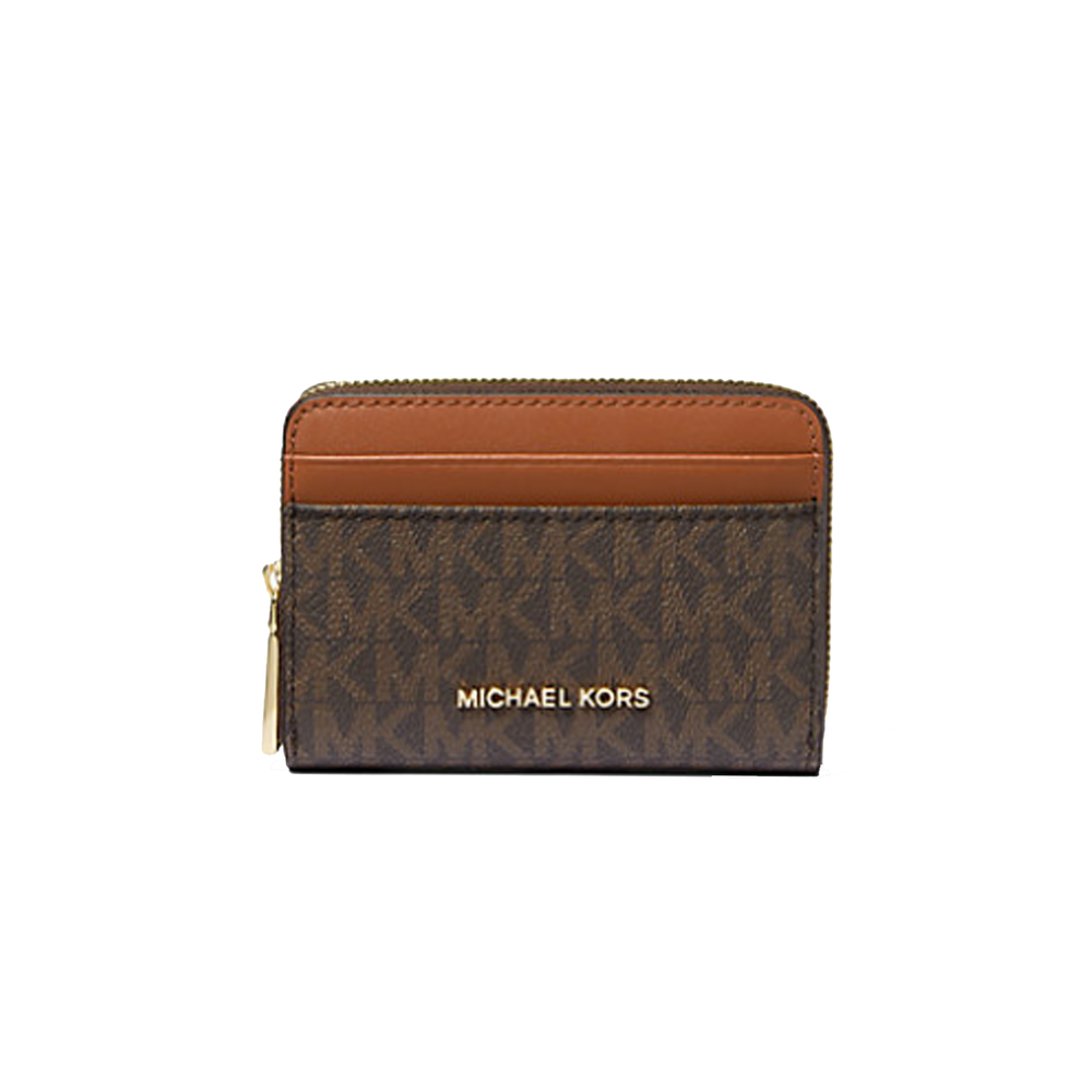 MICHAEL KORS Petit porte-cartes entièrement zippé Jet Set à logo Signature