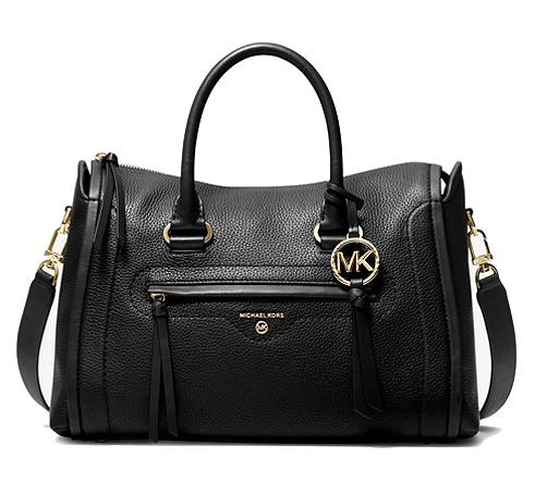 Noir - MICHAEL MICHAEL KORS Cartable moyen Carine en cuir grainé