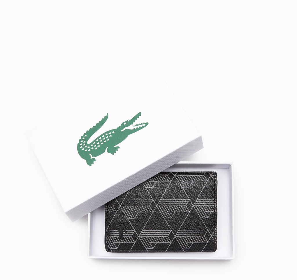 LACOSTE PORTE-CARTES VERTICALE HOMME THE BLEND AVEC IMPRIMÉ MONOGRAMME