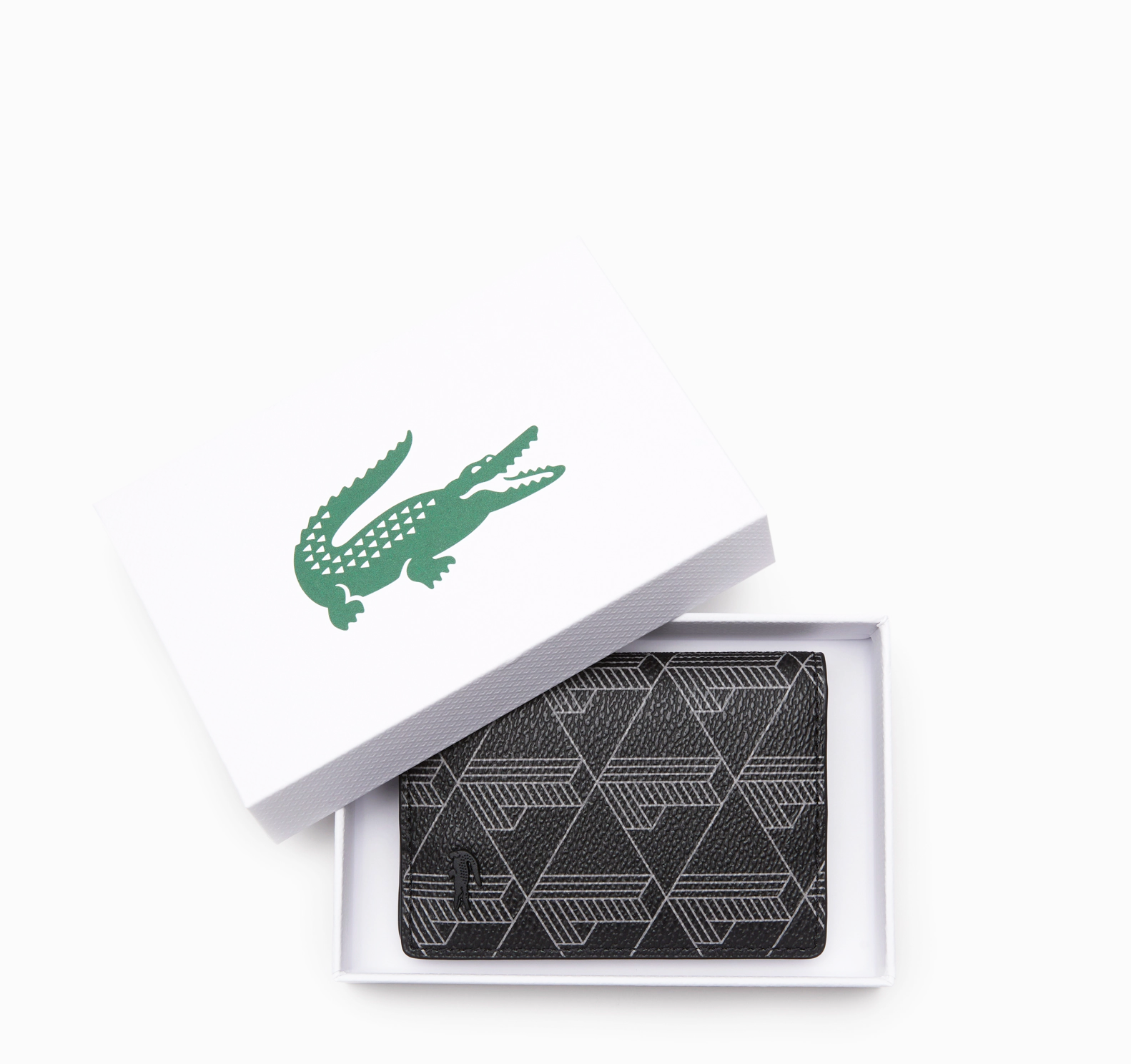 LACOSTE PORTE-CARTES VERTICALE HOMME THE BLEND AVEC IMPRIMÉ MONOGRAMME
