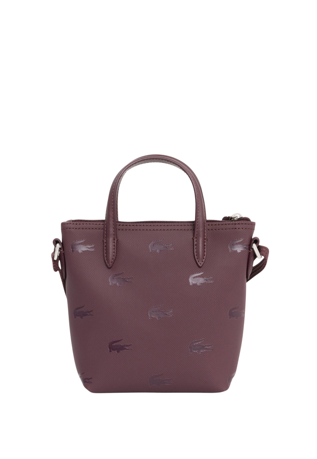 Bordeaux - LACOSTE Mini sac cabas zippé imprimé crocodiles