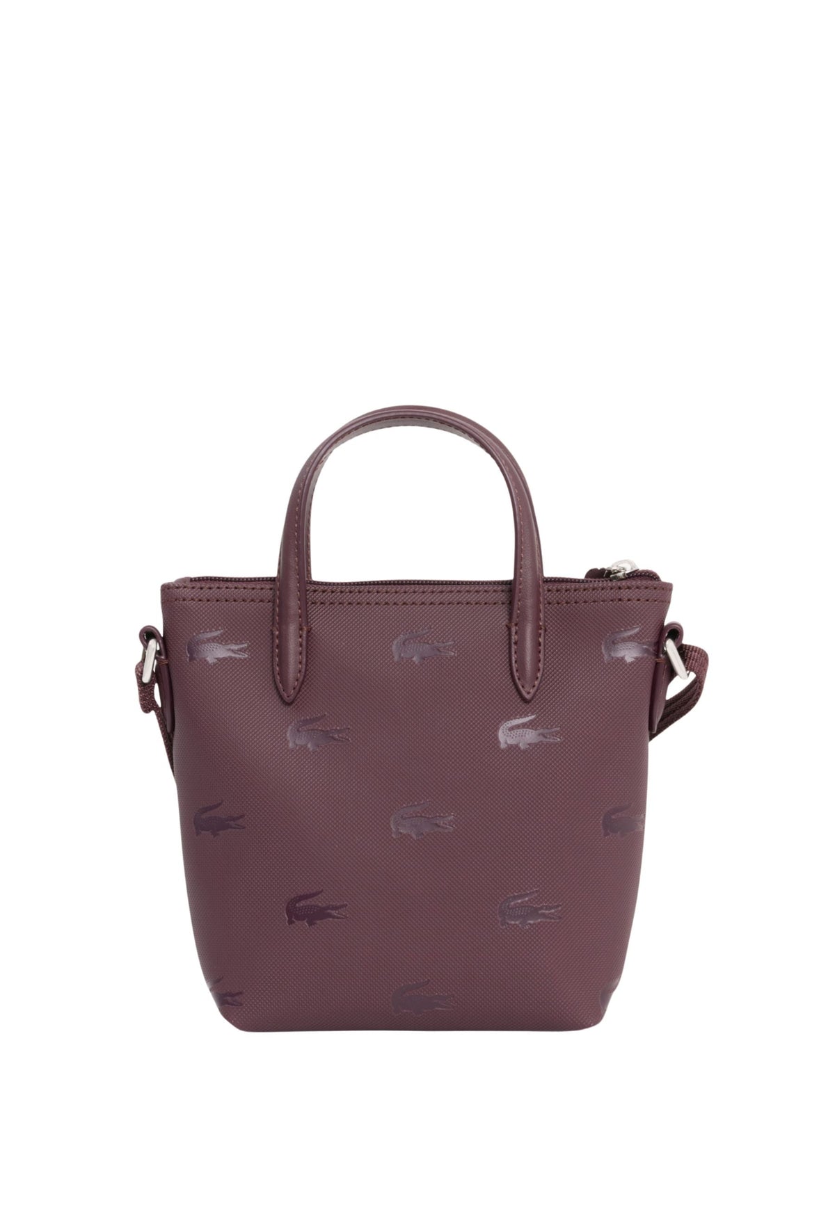 Bordeaux - LACOSTE Mini sac cabas zippé imprimé crocodiles