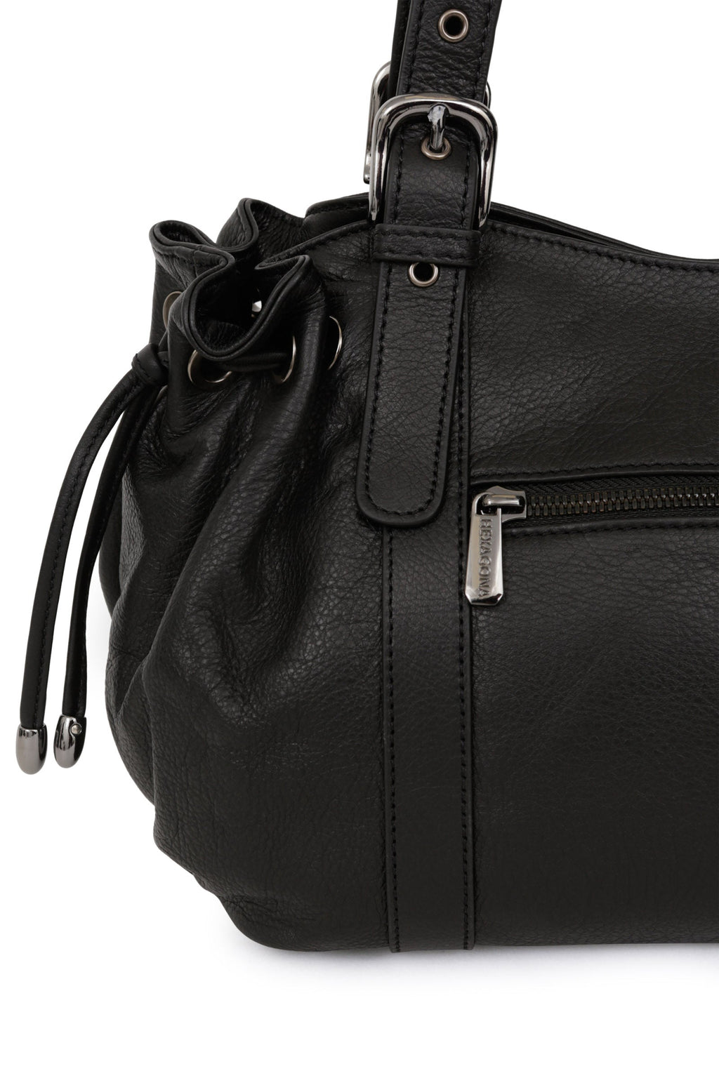 Noir - HEXAGONA Sac porté épaule 2 anses Sauvage