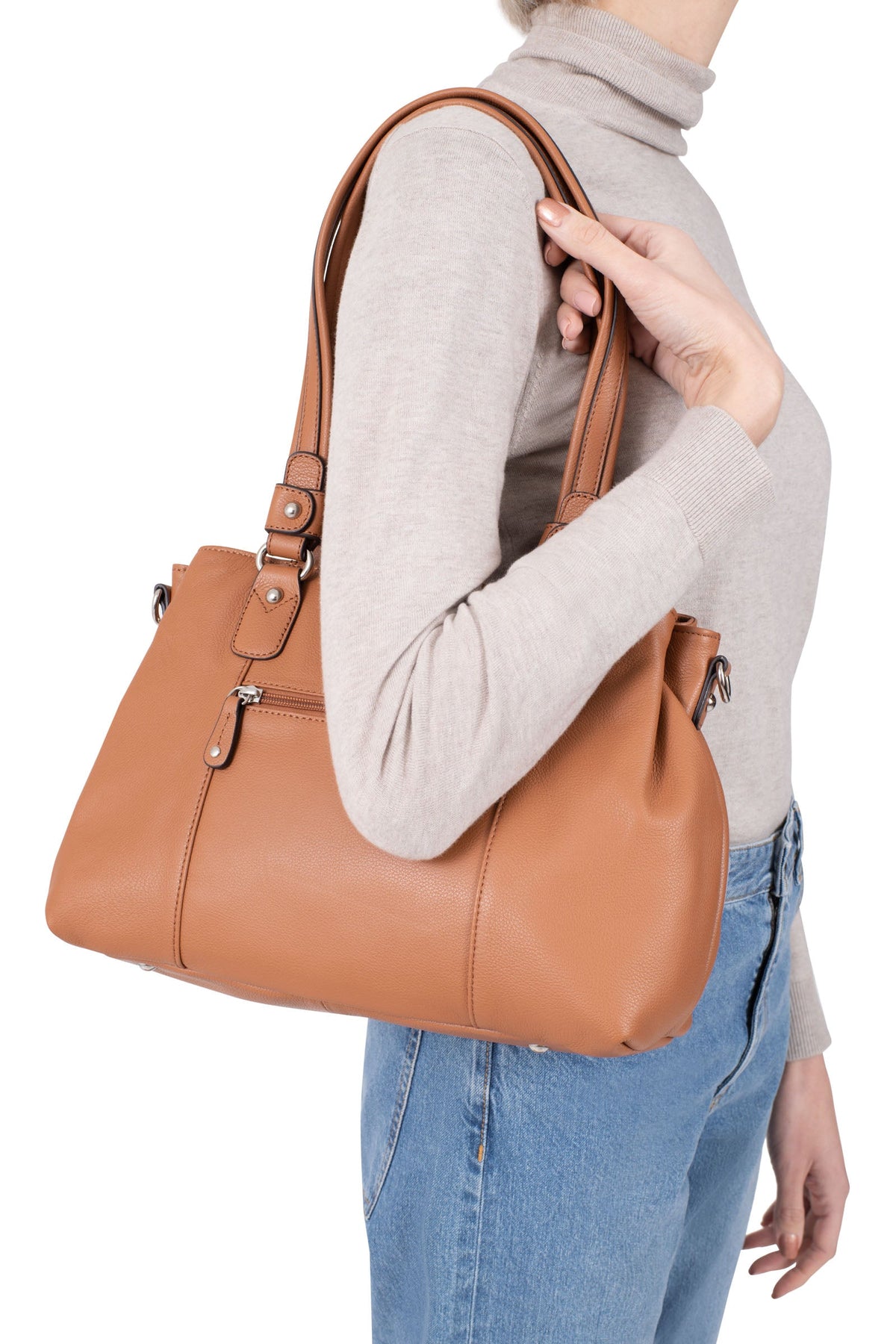 Noir - HEXAGONA Sac porté épaule 2 anses Confort