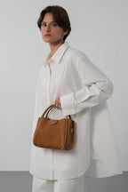 Moka - LANCASTER Petit sac à main Suède Ida