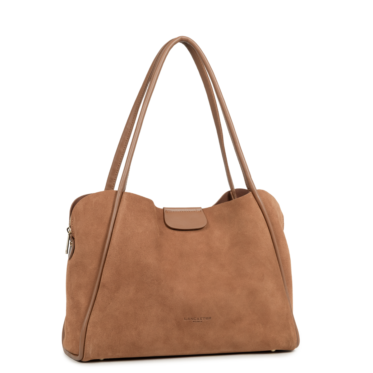 Moka - LANCASTER Grand sac cabas épaule Suède Ida