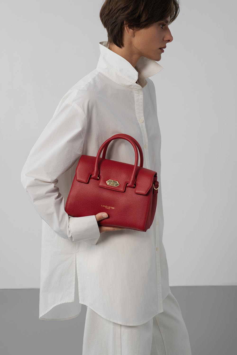 Rouge - LANCASTER Sac à main à rabat avec fermoir S Milano Cosmos