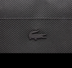 LACOSTE Sacoche plate zippée Chantaco en cuir piqué mat uni