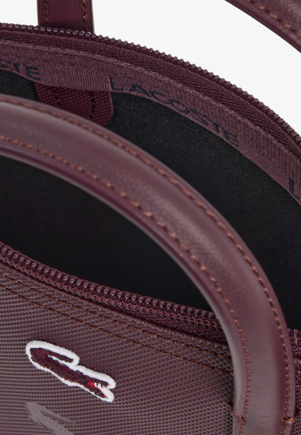 Bordeaux - LACOSTE Mini sac cabas zippé imprimé crocodiles