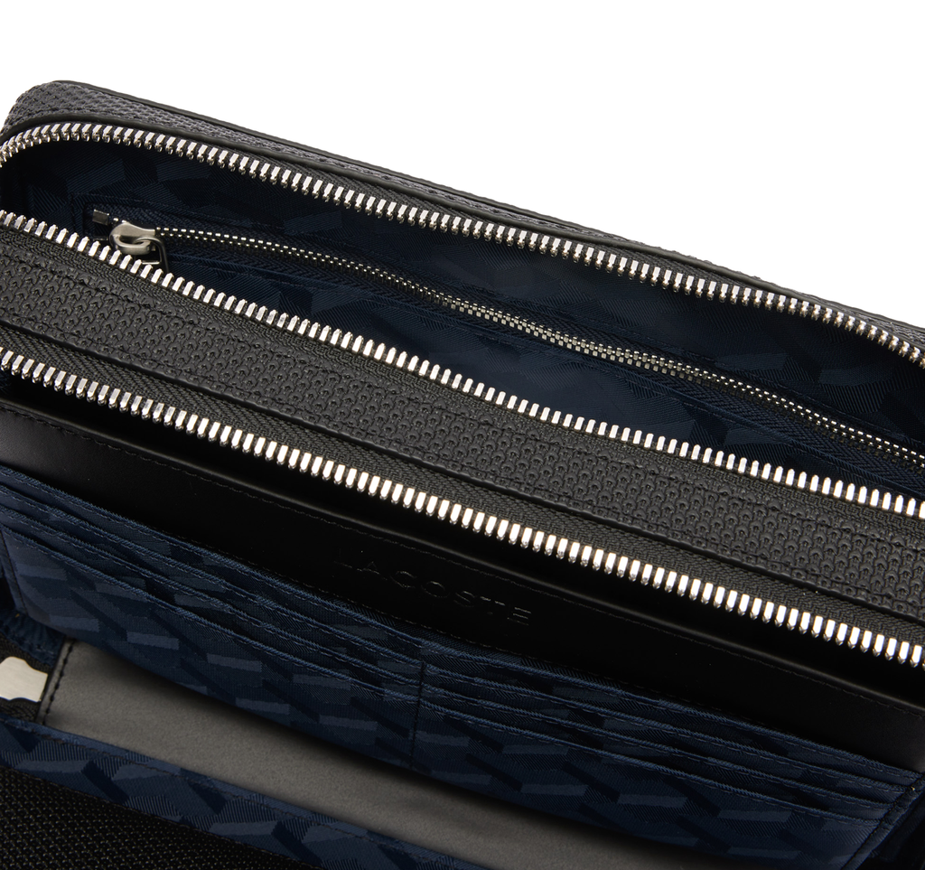 LACOSTE Trousse zippée Chantaco en cuir piqué