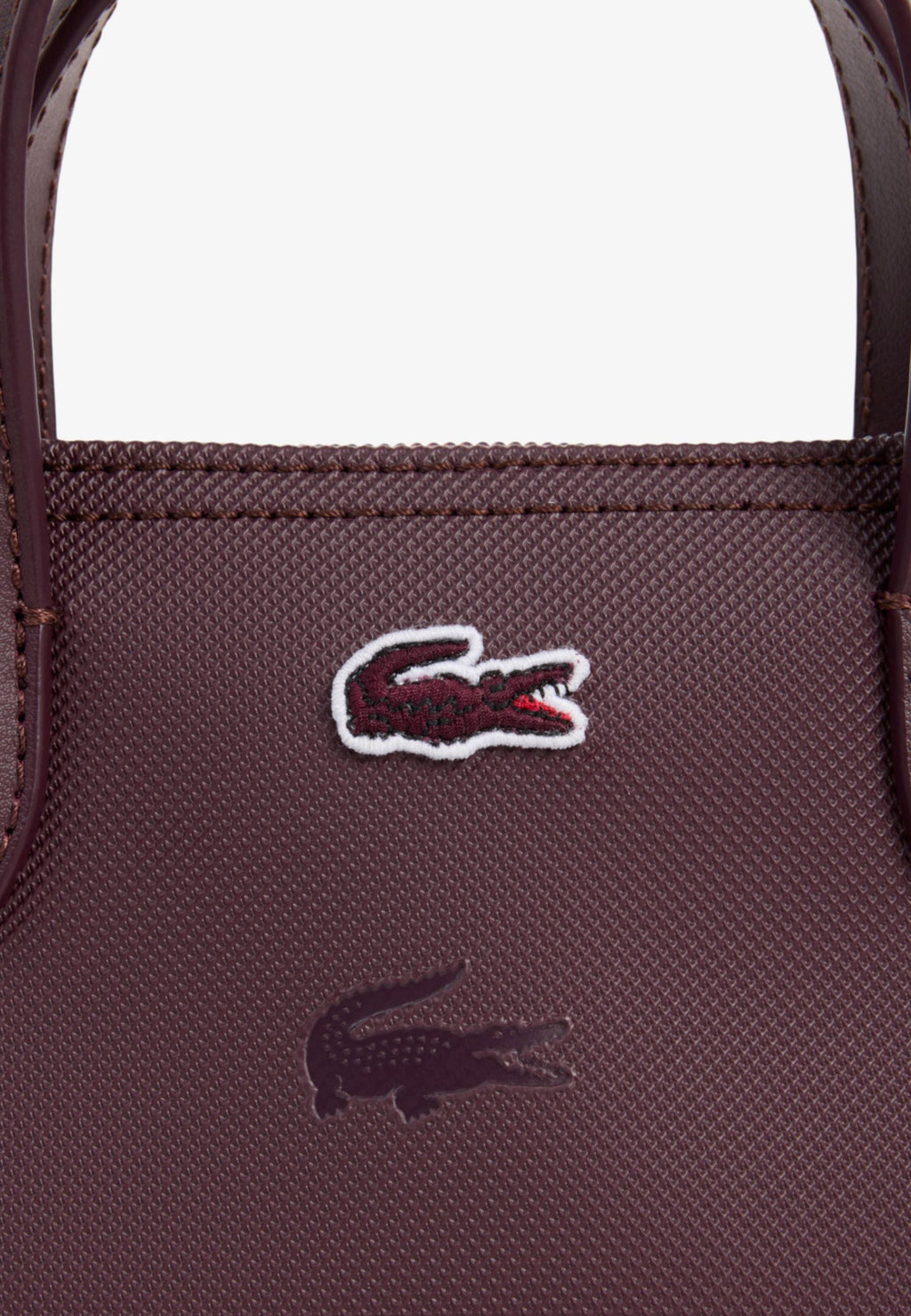 Bordeaux - LACOSTE Mini sac cabas zippé imprimé crocodiles