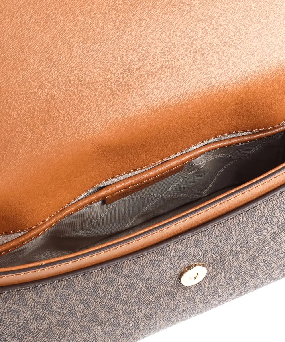 MICHAEL KORS Brooklyn Sac bandoulière toile brun foncé