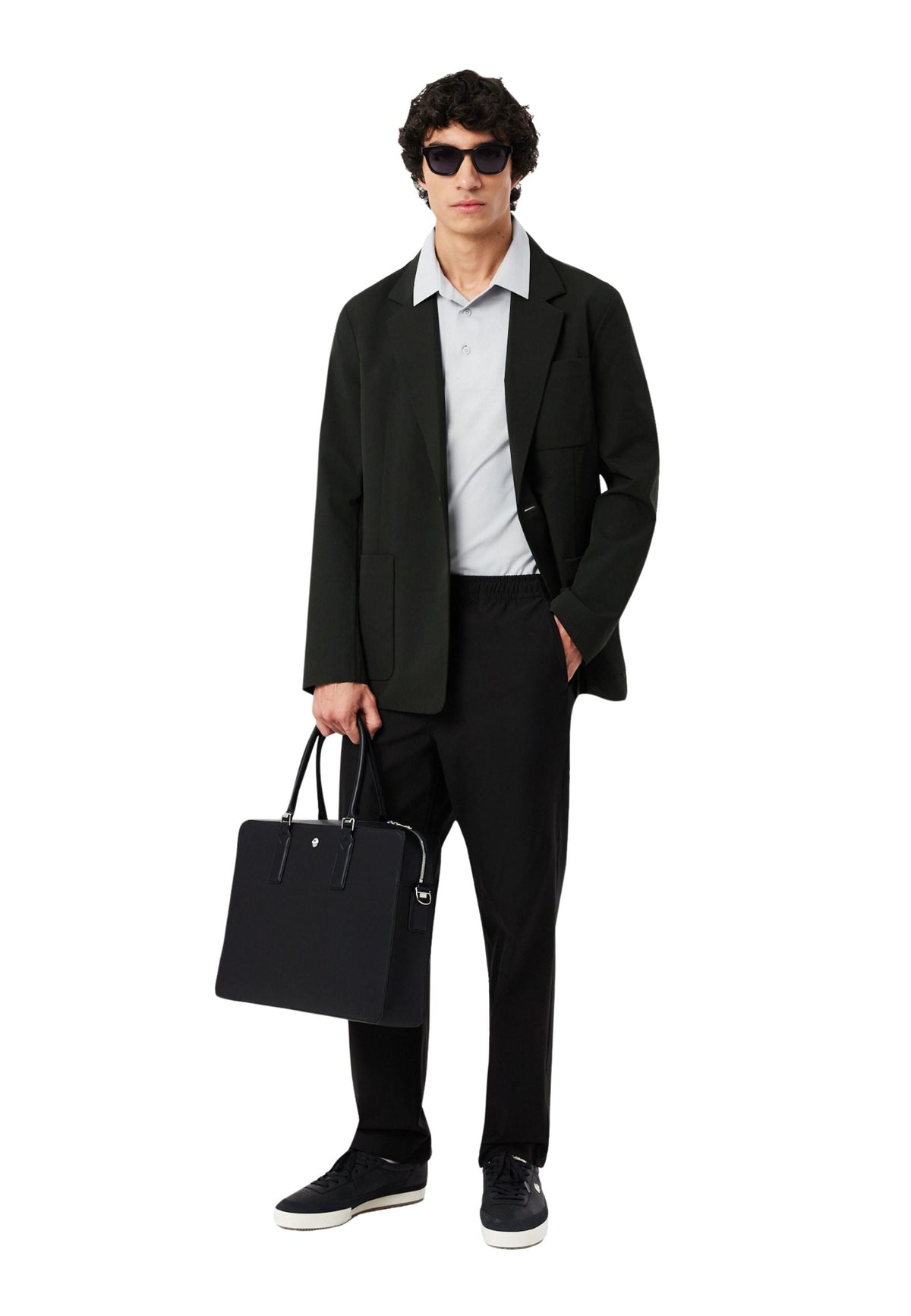 Noir - LACOSTE Sac ordinateur Langon en Petit Piqué