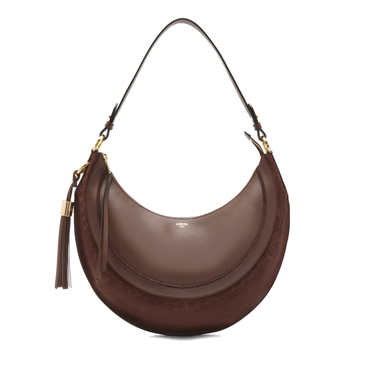 Noix de coco - LANCEL Sac hobo zippé M