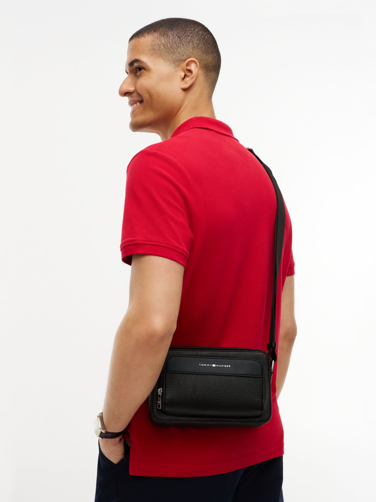 Noir - TOMMY HILFIGER Sac reporter horizontal TH Central