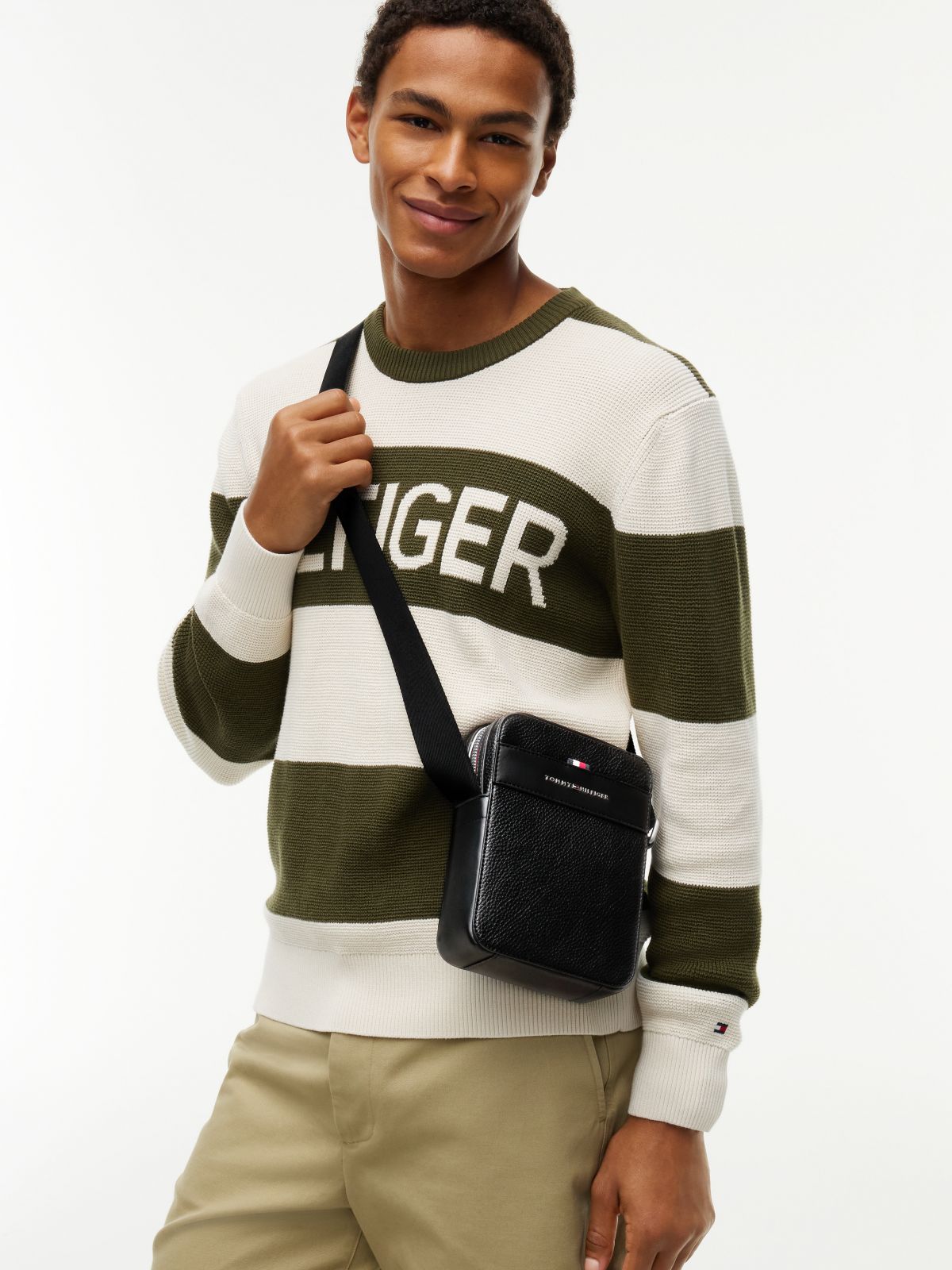 Noir - TOMMY HILFIGER Mini sac reporter TH Central texturé