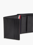 Noir - TOMMY HILFIGER Portefeuille trois volets TH Corporate en cuir
