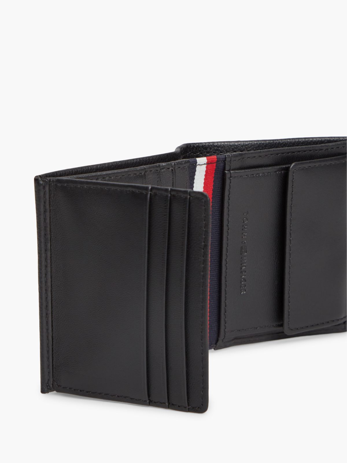 Noir - TOMMY HILFIGER Portefeuille trois volets TH Corporate en cuir