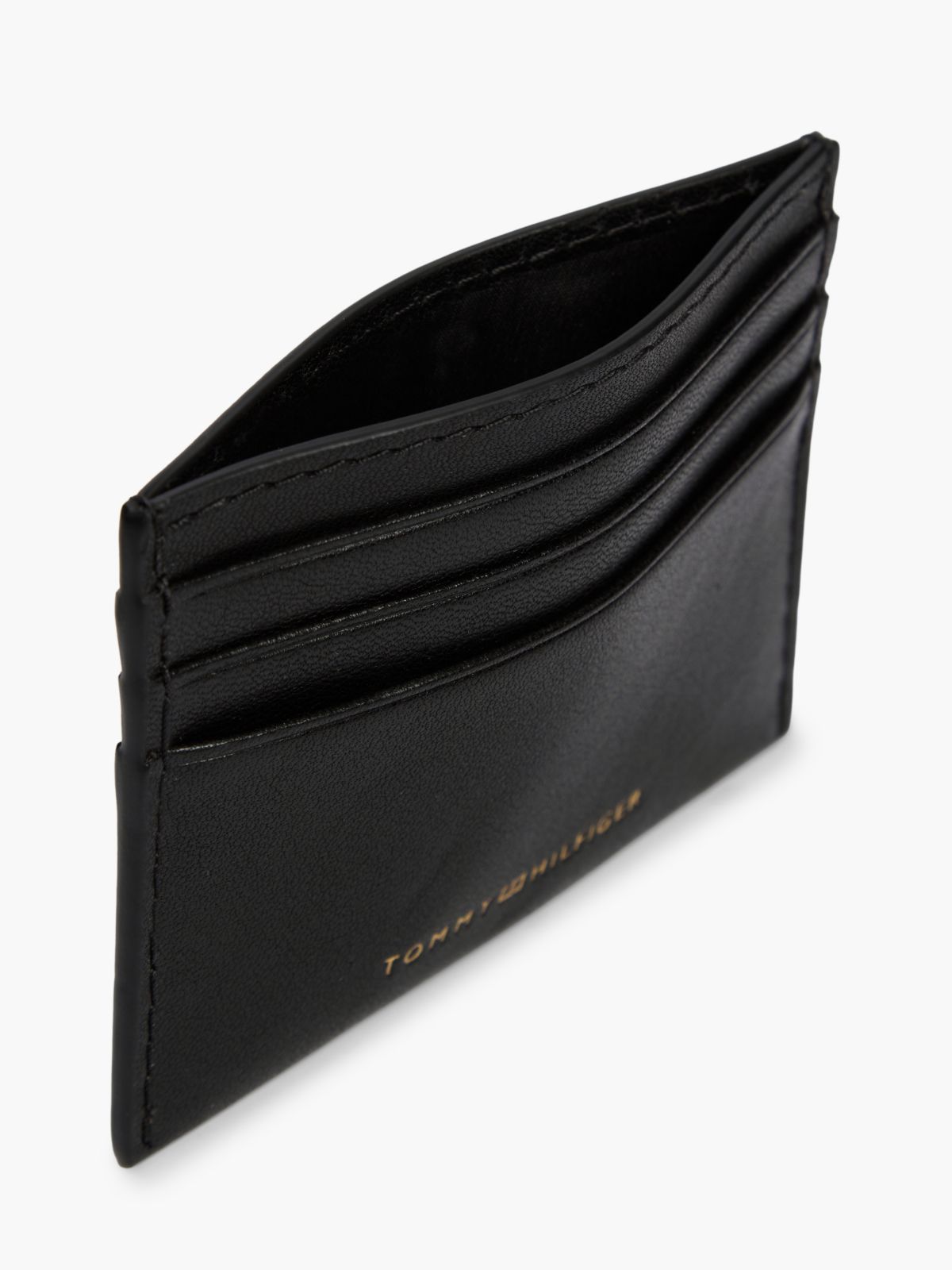Noir - TOMMY HILFIGER Porte-cartes en cuir à logo métallique