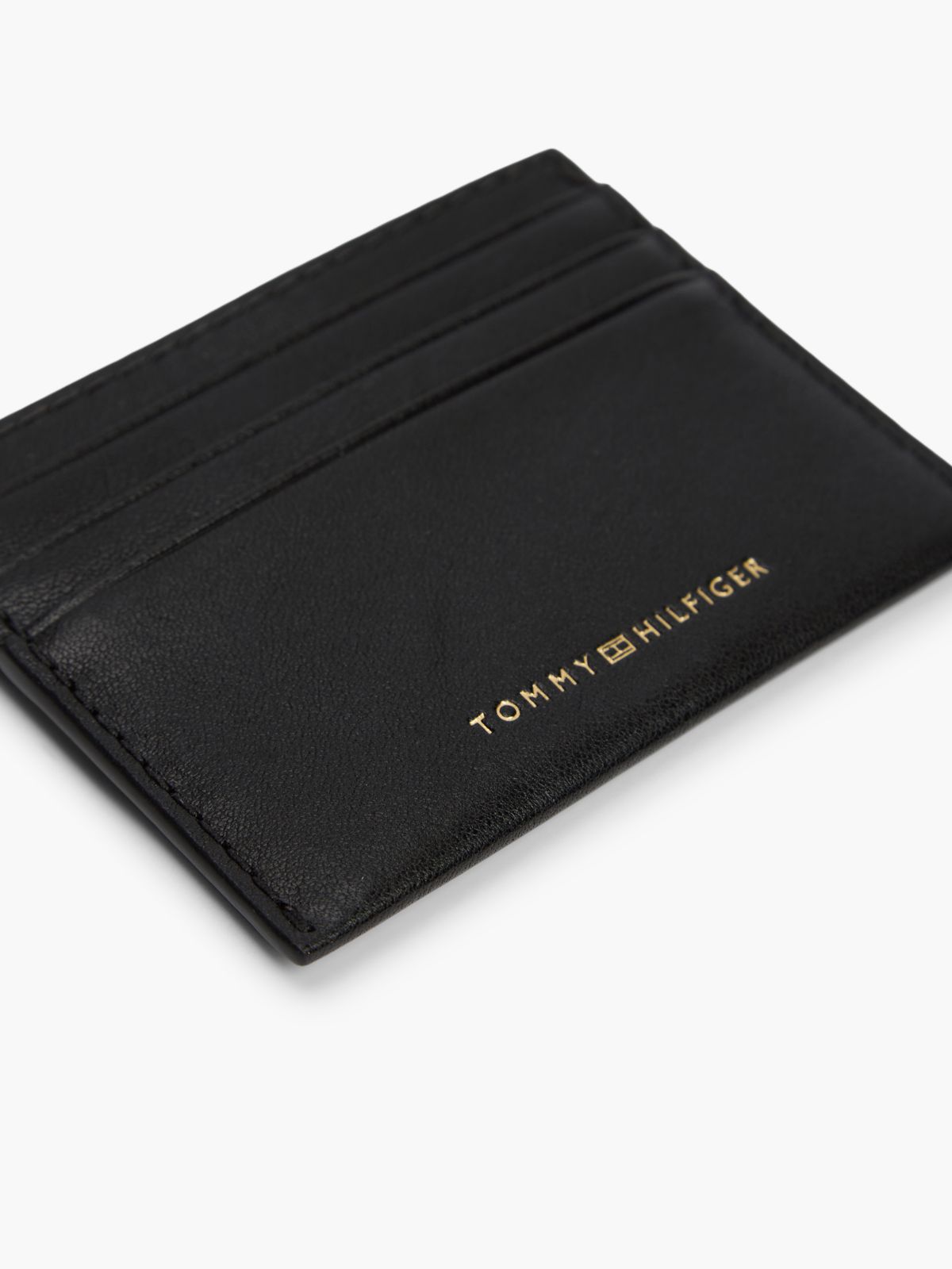 Noir - TOMMY HILFIGER Porte-cartes en cuir à logo métallique