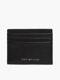 Noir - TOMMY HILFIGER Porte-cartes en cuir à logo métallique
