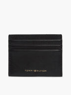 Noir - TOMMY HILFIGER Porte-cartes en cuir à logo métallique