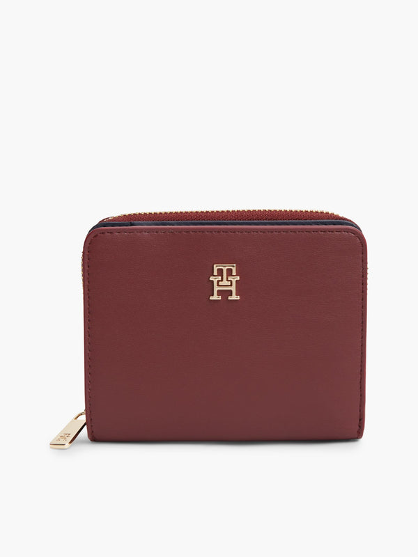 TOMMY HILFIGER Portefeuille zippé à rabat Hilfiger Icon Bordeaux