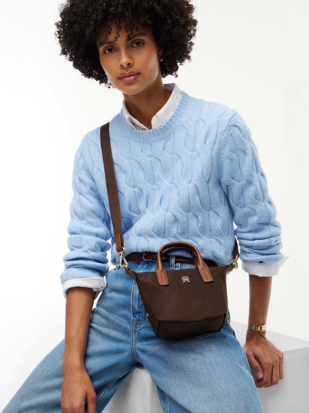 Marron - Tommy Hilfiger Popette Micro Tote