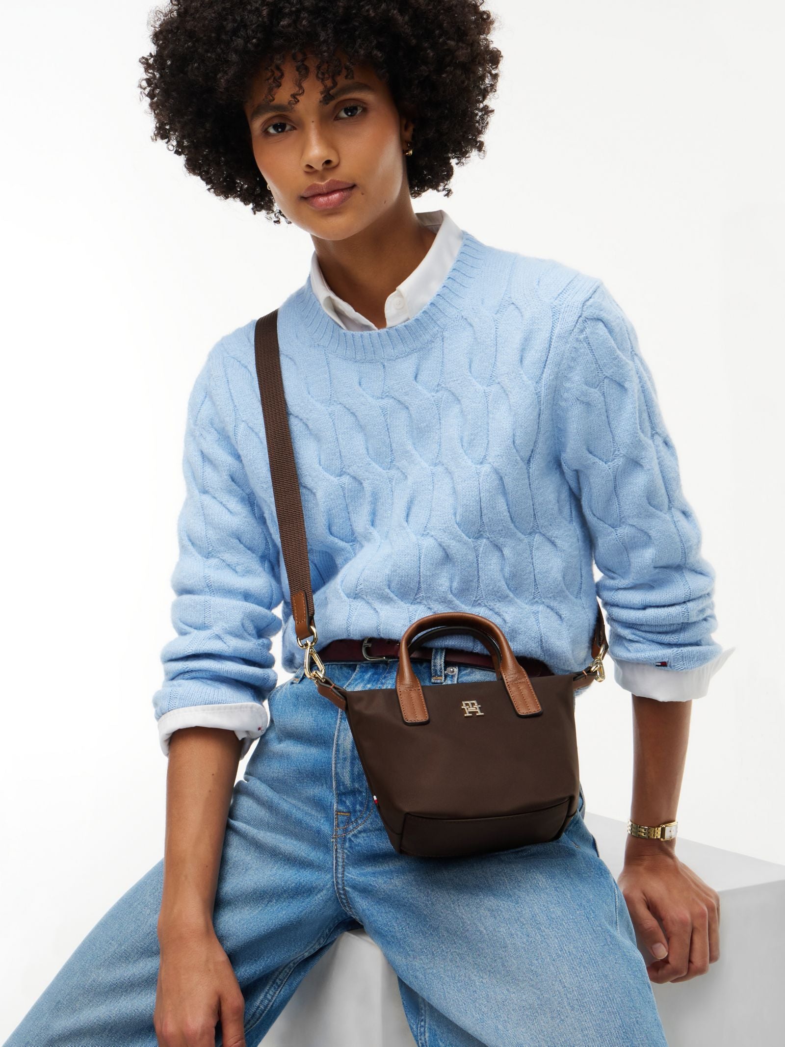 Marron - Tommy Hilfiger Popette Micro Tote