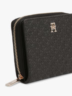 Noir - TOMMY HILFIGER Portefeuille zippé à rabat Hilfiger Icon gaufré