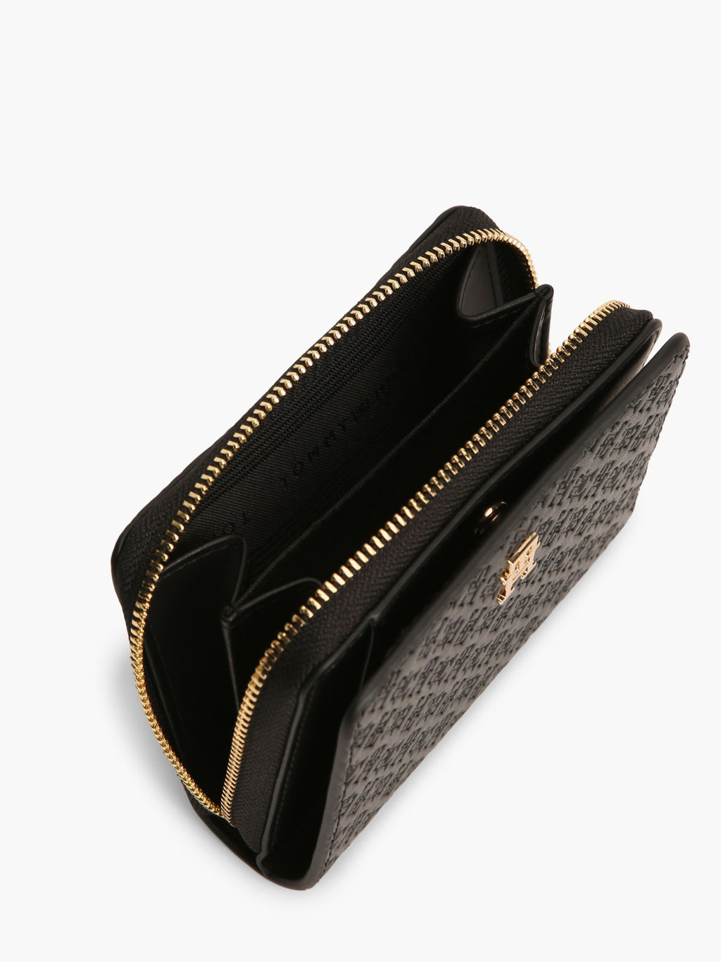 Noir - TOMMY HILFIGER Portefeuille zippé à rabat Hilfiger Icon gaufré