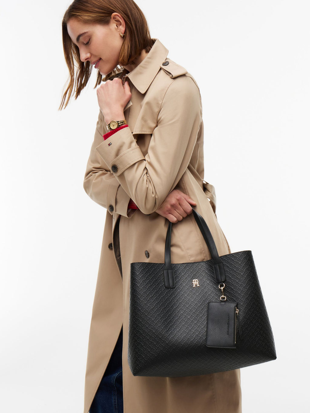 Noir - Tommy Hilfiger TH Icon Satchel Mono