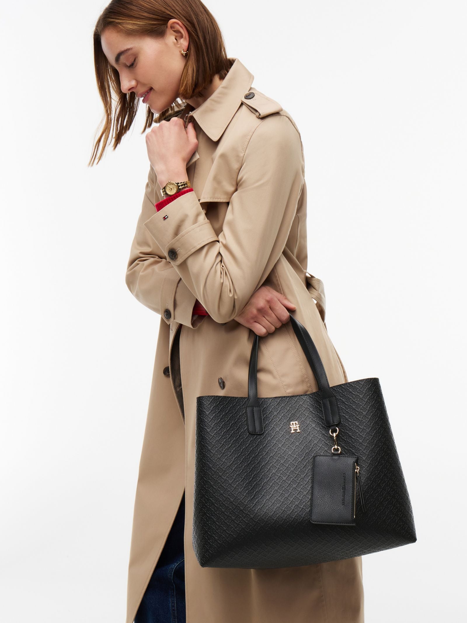 Noir - Tommy Hilfiger TH Icon Satchel Mono