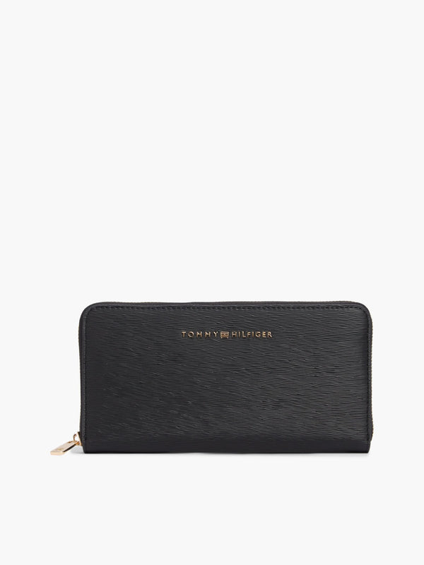 TOMMY HILFIGER Grand portefeuille zippé TH Modern Noir
