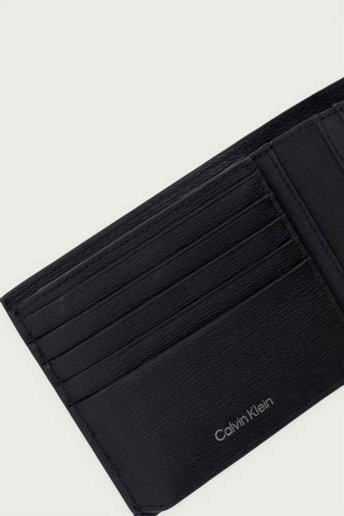 Noir - CALVIN KLEIN Portefeuille trois volets plaque Emblem