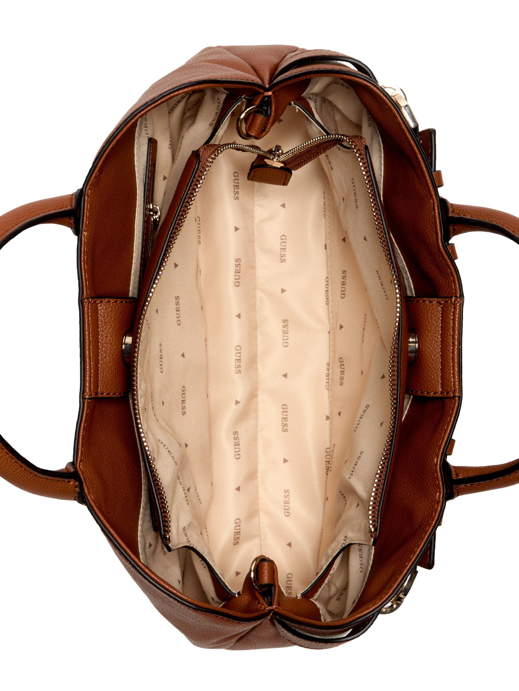 Marron - GUESS Sac à main Gregoria Girlfriend Satchel