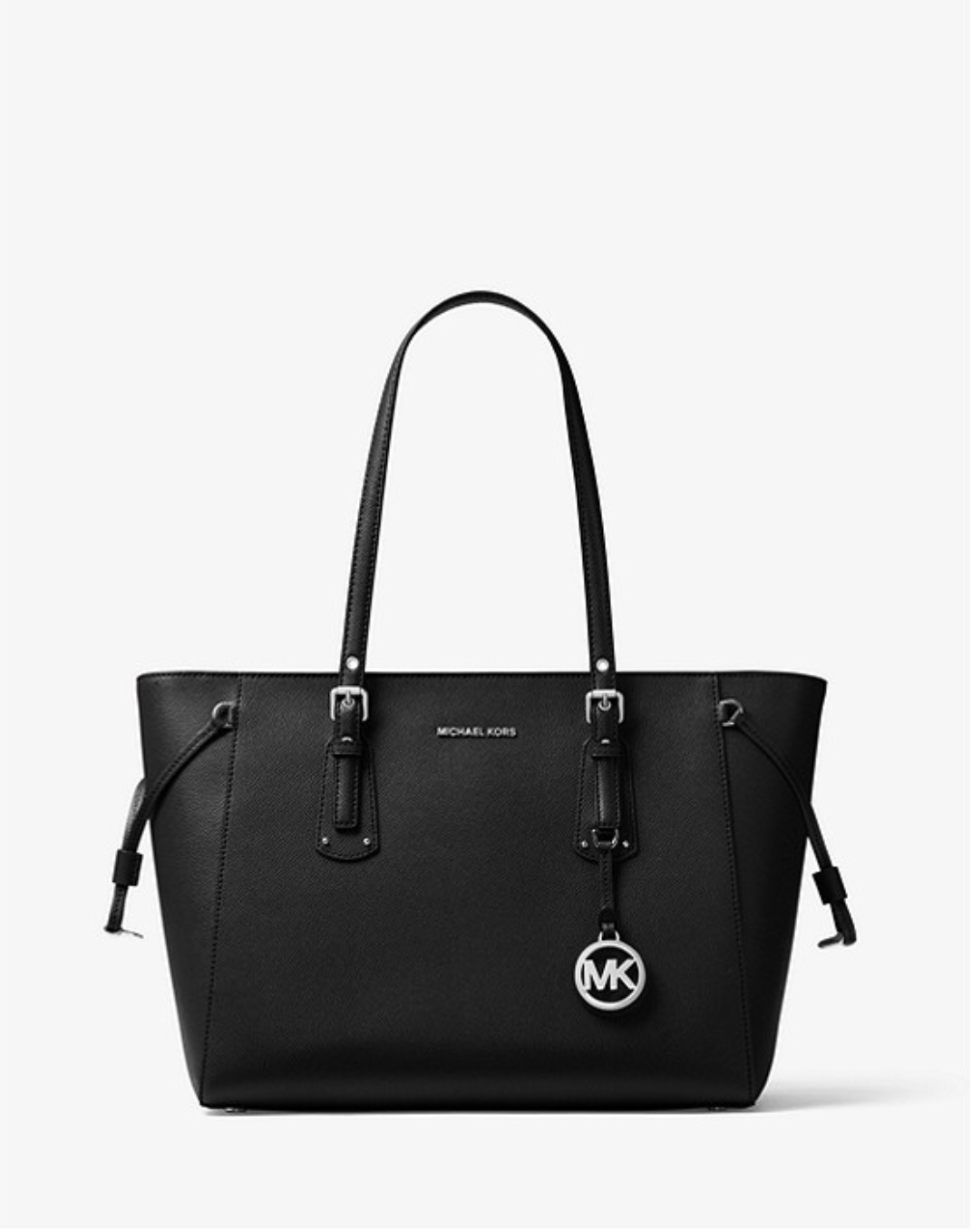 MICHAEL KORS Sac à main Voyager de taille moyenne en cuir grainé doré