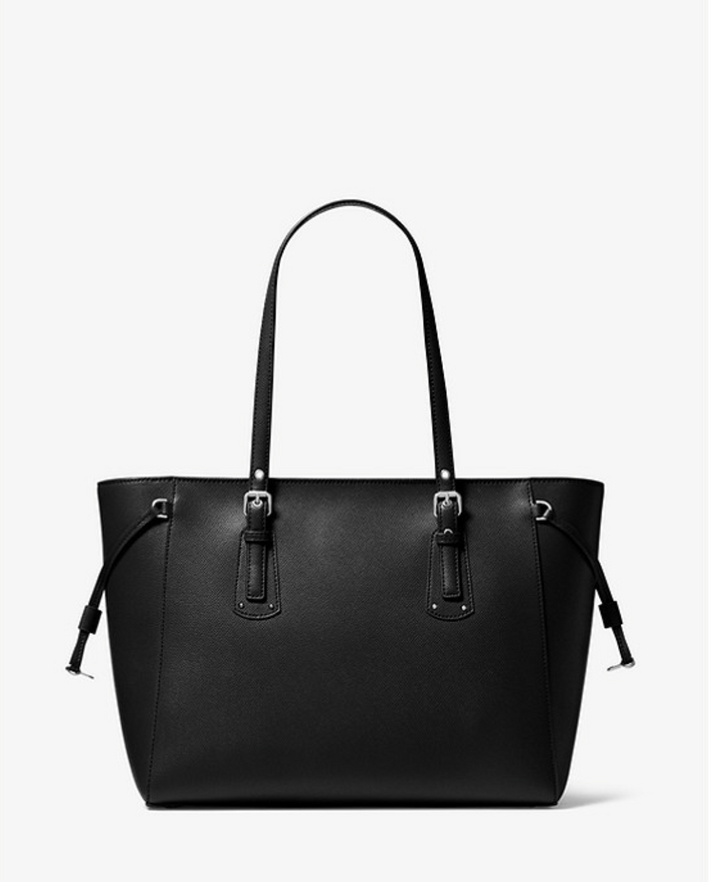 MICHAEL KORS Sac à main Voyager de taille moyenne en cuir grainé argent