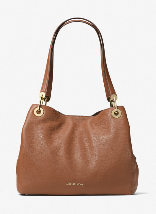 MICHAEL KORS Grand sac porté épaule Raven en cuir Bronze/Noisette